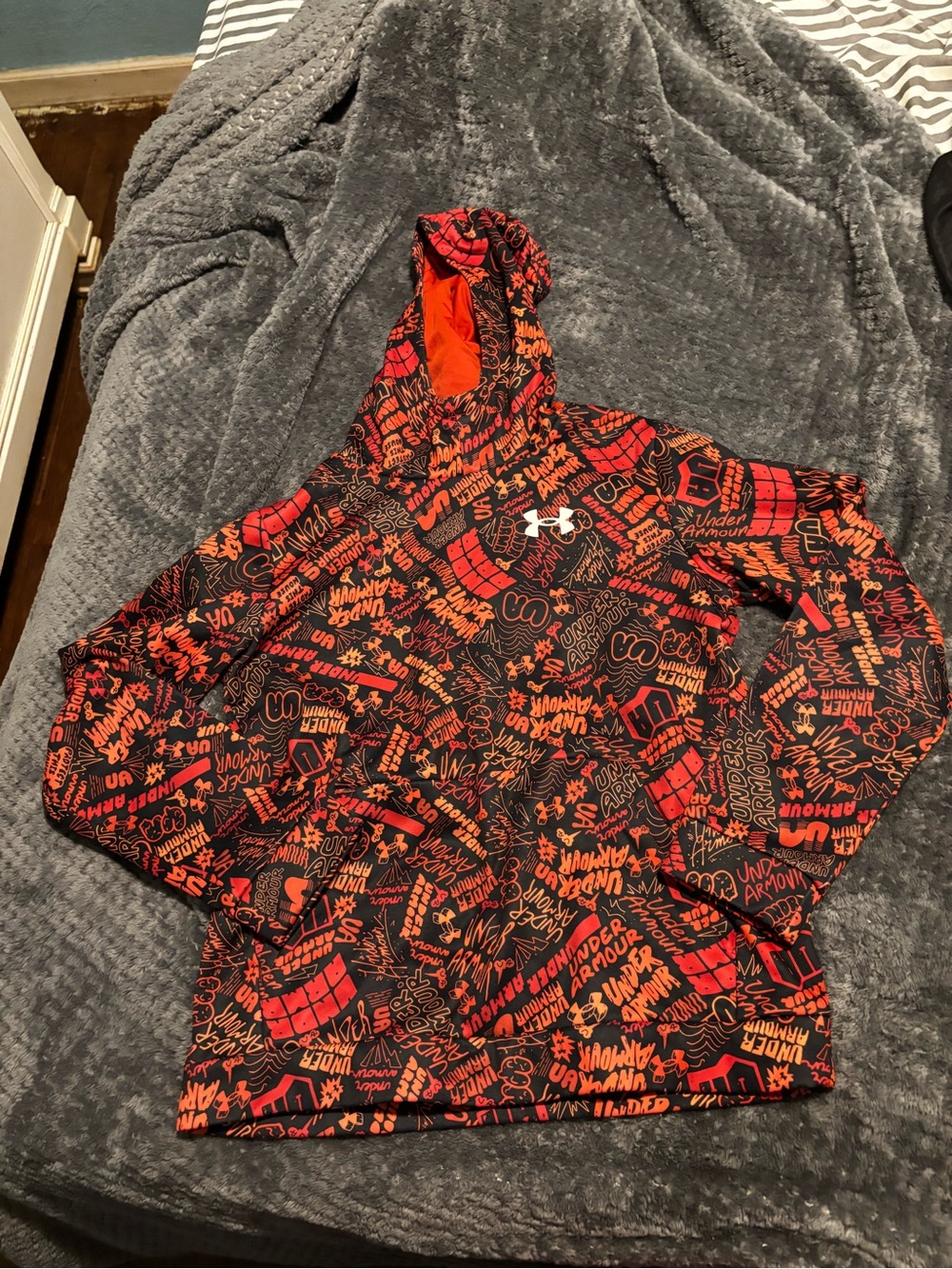 Under Armour Kids' Red & Black Graphic Hoodie Jacket